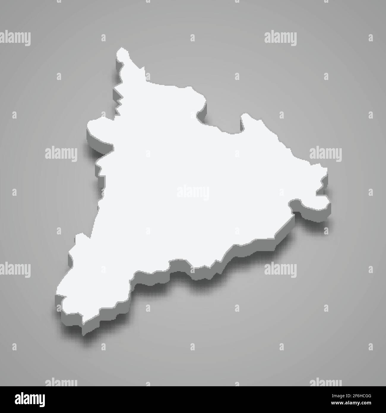 3d isometric map of Kon Tum Province of Vietnam, vector illustration Stock Vector