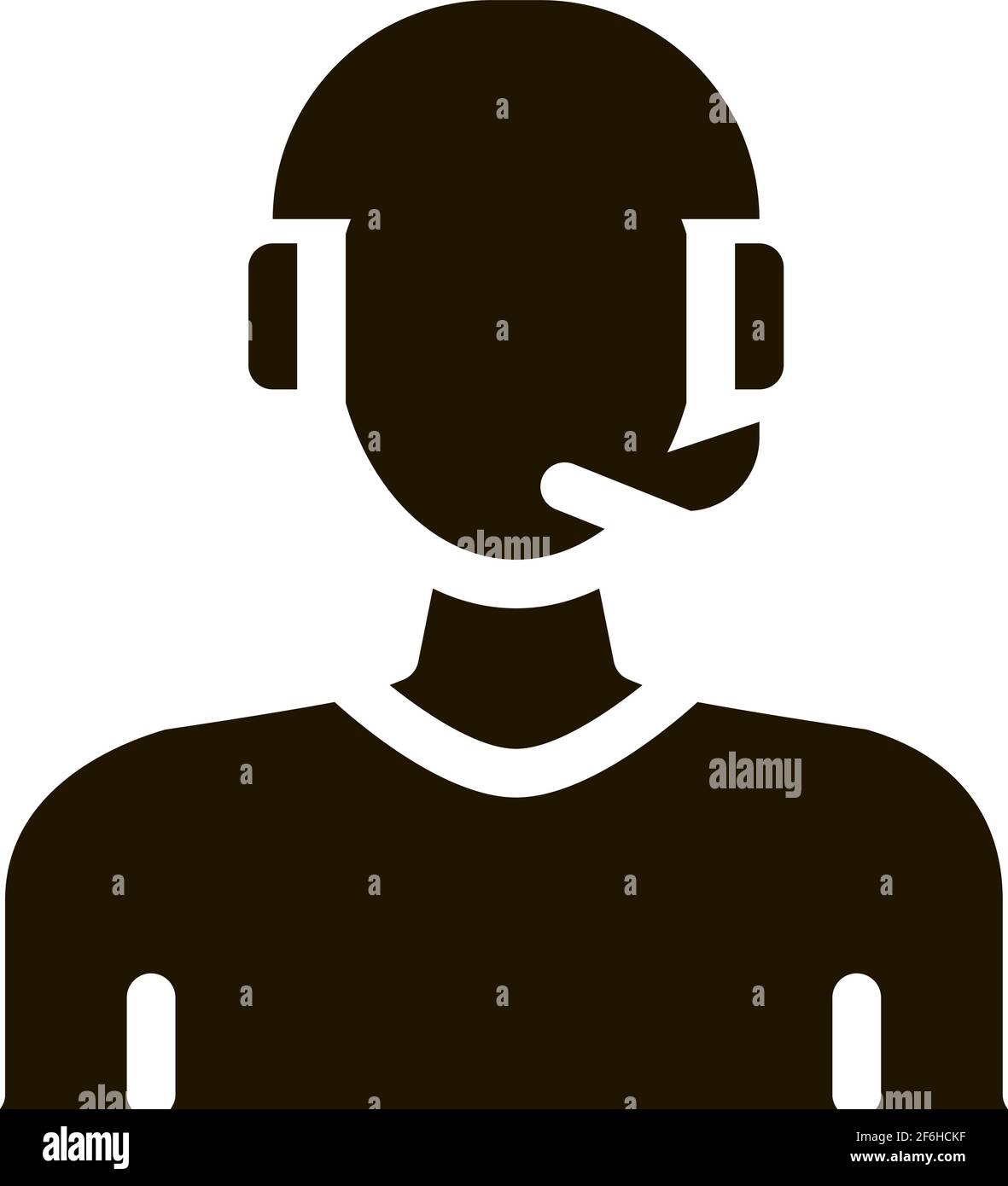 webshop call center operator icon Vector Glyph Illustration Stock Vector