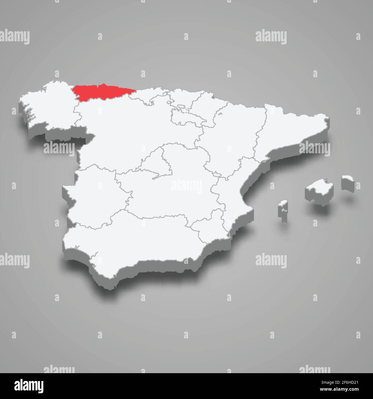 Asturias map hi-res stock photography and images - Alamy