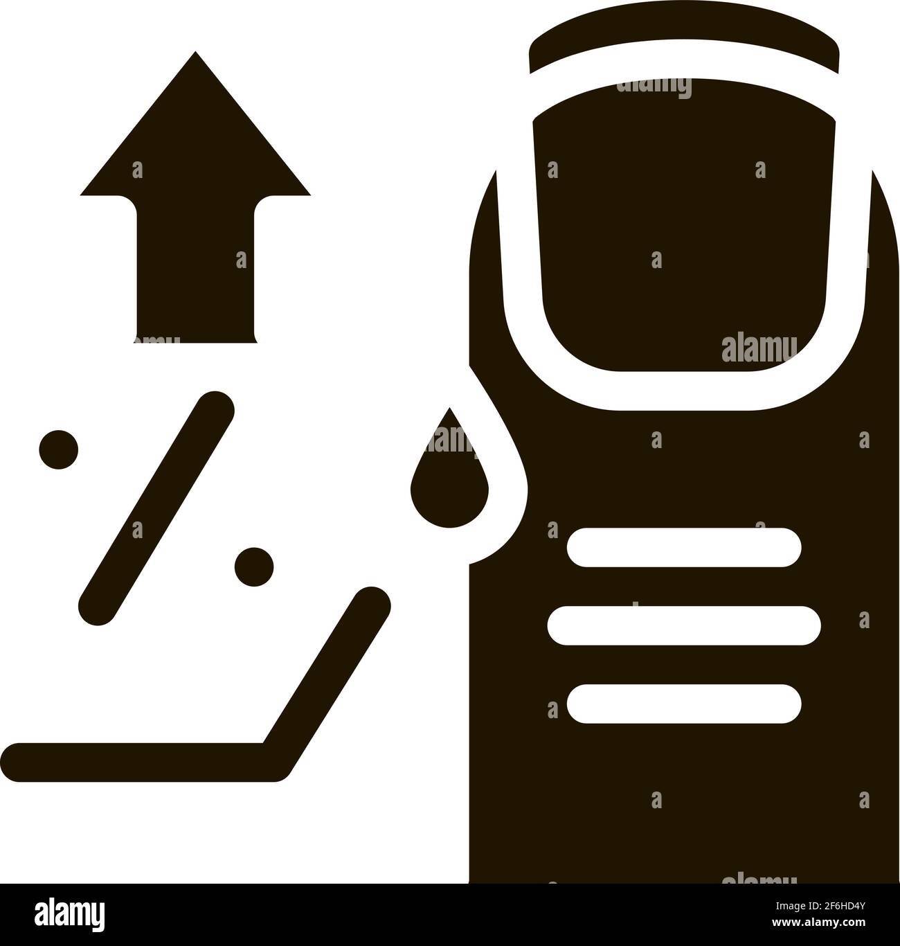 nail water icon Vector Glyph Illustration Stock Vector