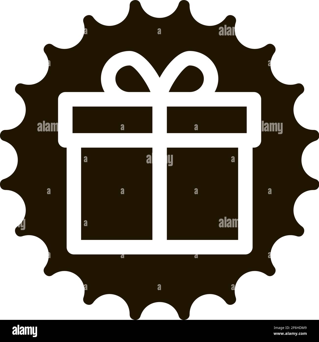 webshop gift icon Vector Glyph Illustration Stock Vector