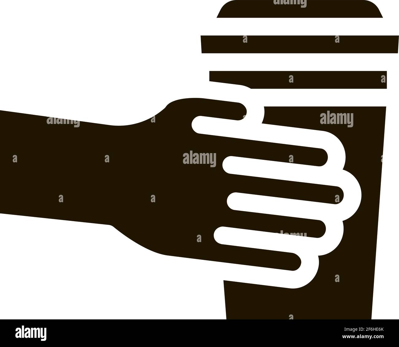 hand holding drink cup icon Vector Glyph Illustration Stock Vector