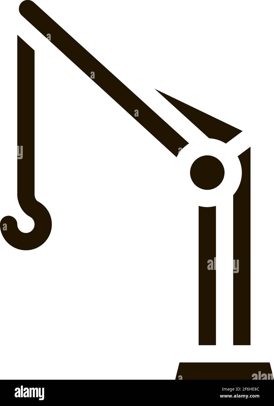 crane with hook icon Vector Glyph Illustration Stock Vector