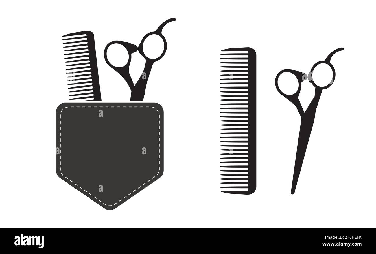 Hair Stylist Tools Logo. Beauty Haircut Salon. Barber Scissors Comb. Vector  Template Stock Vector Image & Art - Alamy