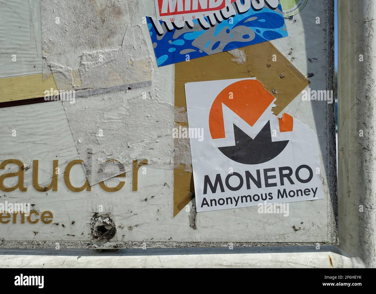 Monero, privacy-focused cryptocurrency released in 2014, Sticker in Berlin  Stock Photo - Alamy