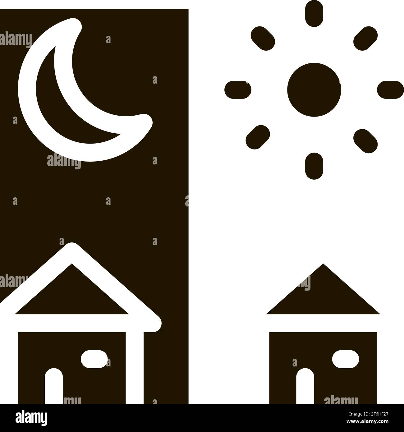 day and night remote work icon Vector Glyph Illustration Stock Vector ...