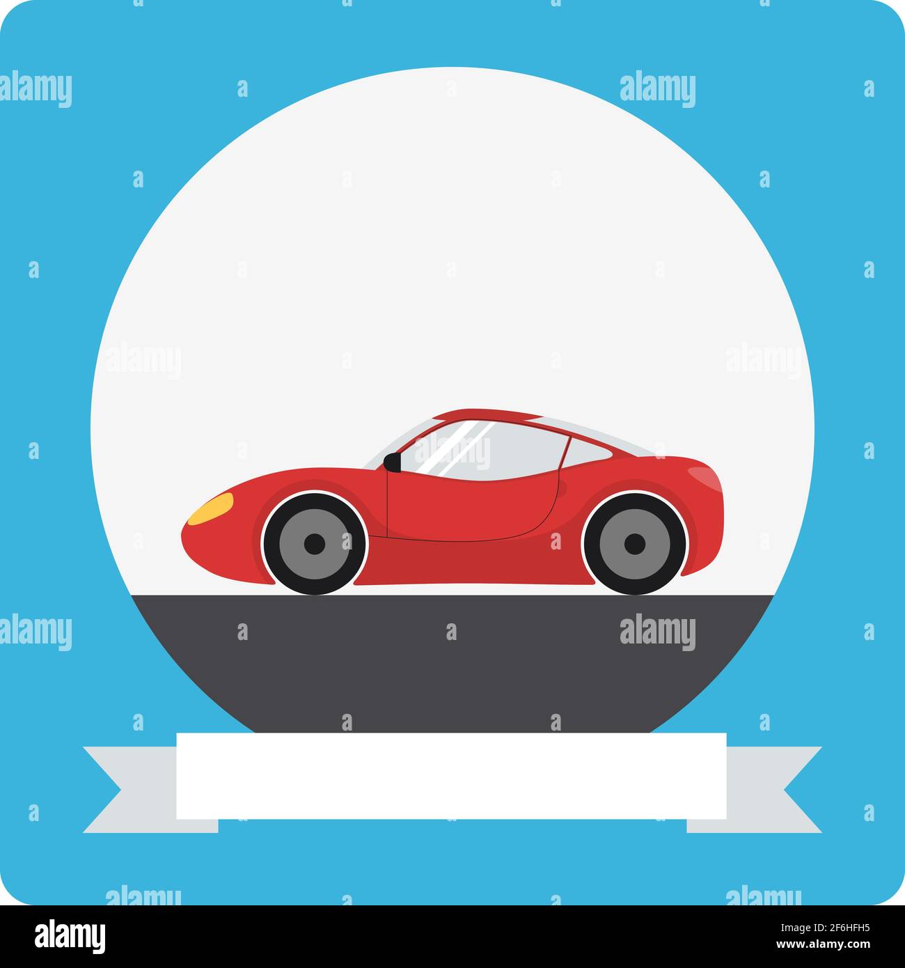 Vector car with ribbon hi-res stock photography and images - Alamy