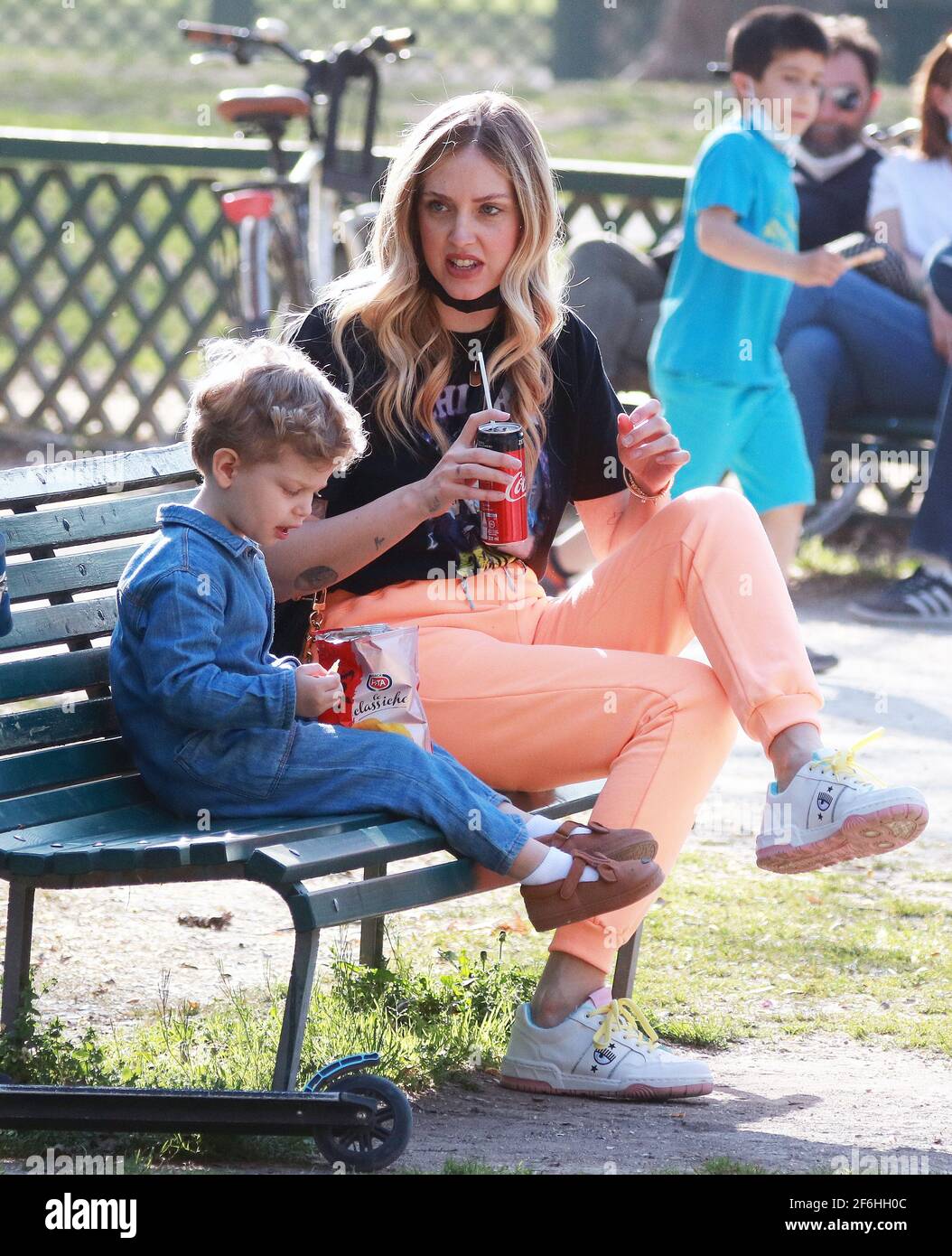 Milan, Italy. 31st Mar, 2021. Chiara Ferragni at the Sempione park with her  son Leone Credit: Independent Photo Agency/Alamy Live News Stock Photo -  Alamy