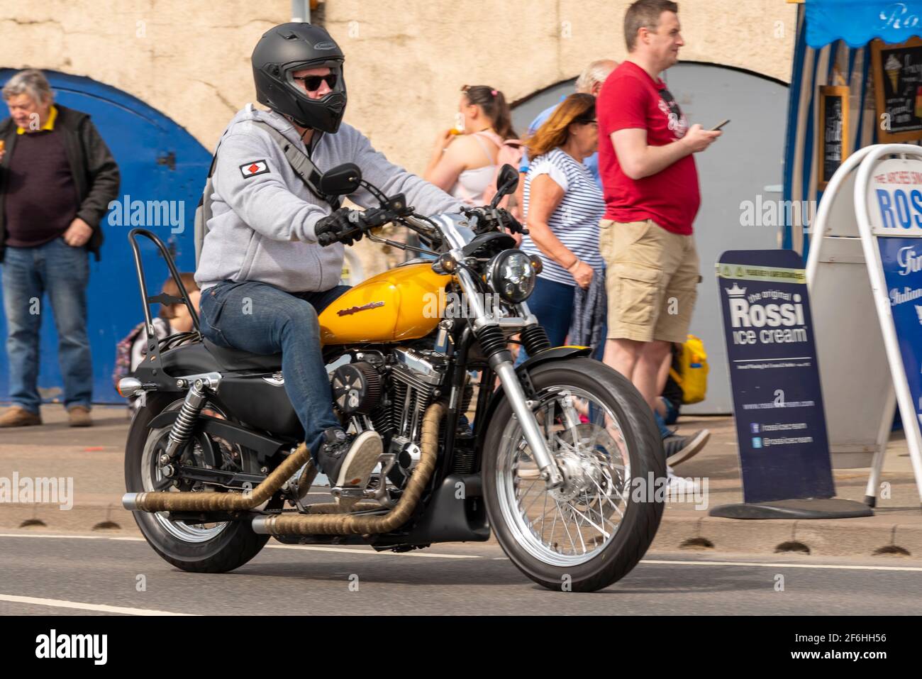 Riding a harley davidson motorbike hi-res stock photography and