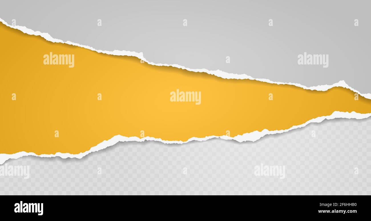 Page Ripped Yellow Vector Torn, ripped yellow, white paper strips with soft shadow are on squared ...