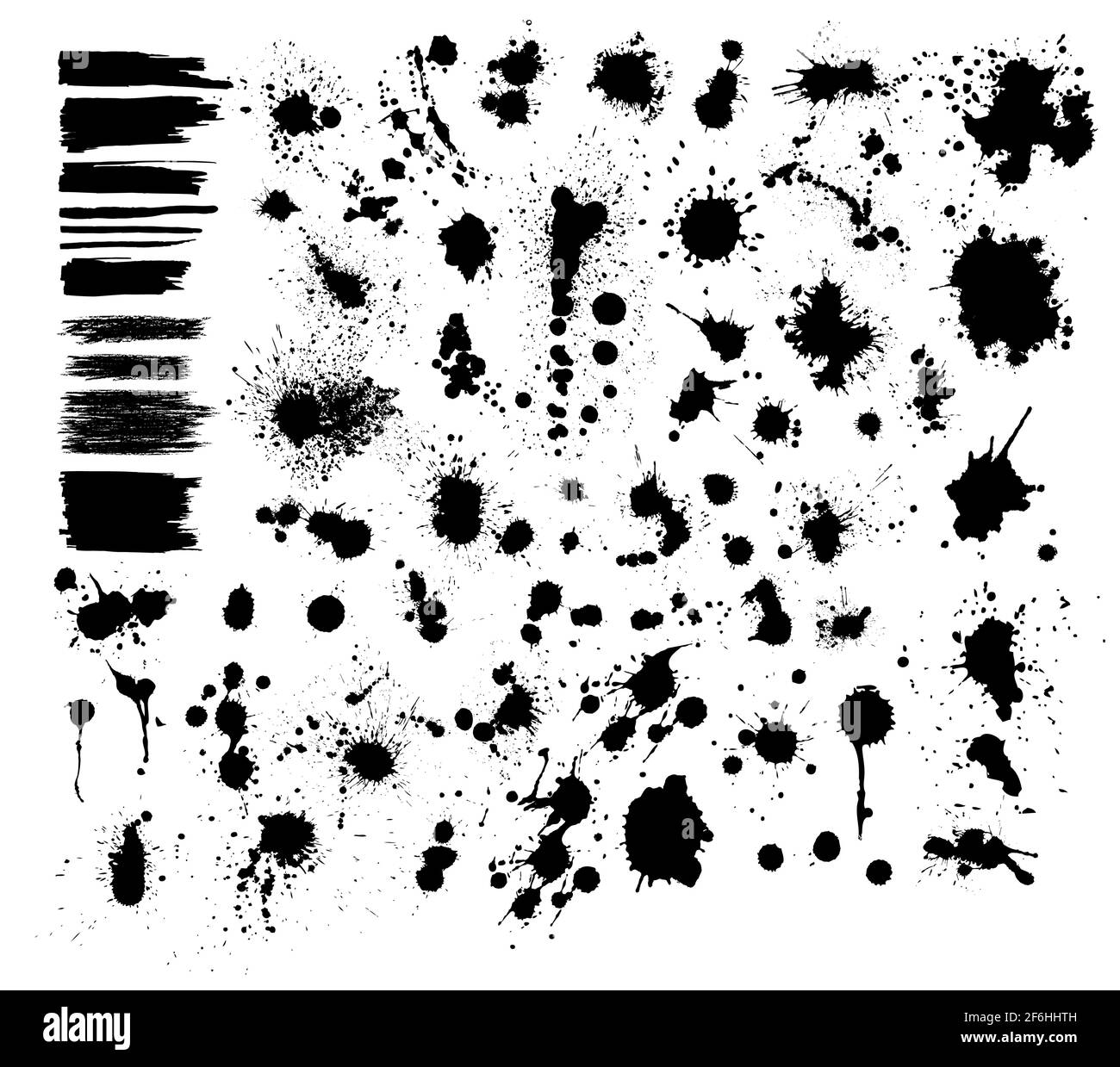 Vector Set of Grunge Design Elements. Brush Strokes. Large Collection ...