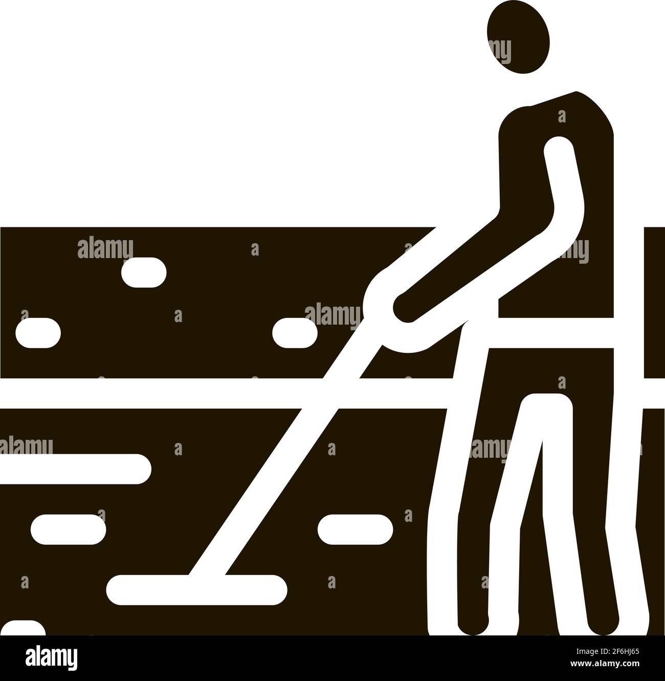 house foundation laying icon Vector Glyph Illustration Stock Vector