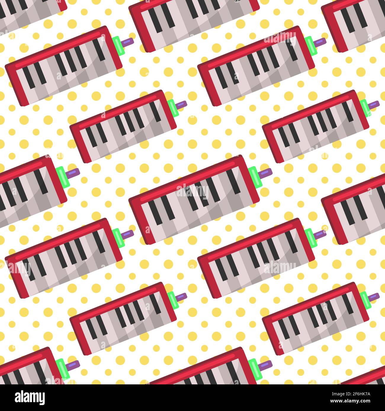 melodica music instrument seamless pattern vector illustration Stock