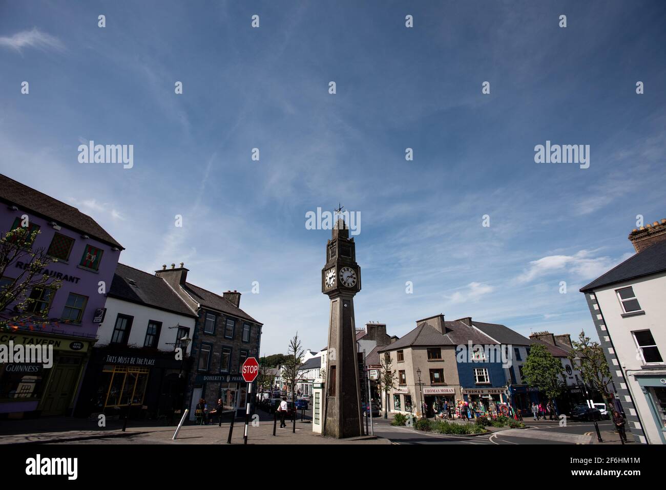 The Clock Tower. Cahernamart, Westport, Co. Mayo, Ireland Stock Photo