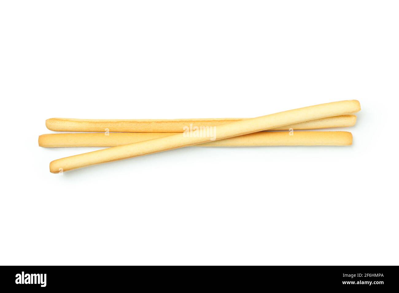 Tasty grissini breadsticks isolated on white background Stock Photo