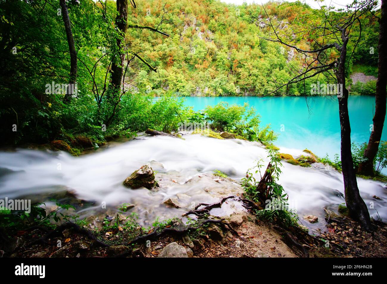 Plitvice lakes - faszinating waterfalls in world cultural heritage in Croatia Stock Photo