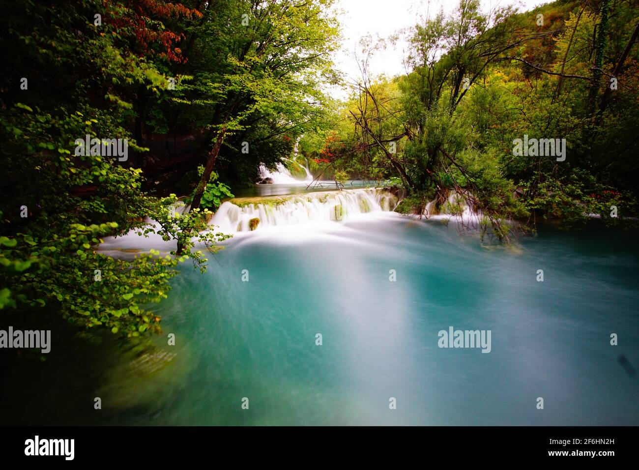 Plitvice lakes - faszinating waterfalls in world cultural heritage in Croatia Stock Photo