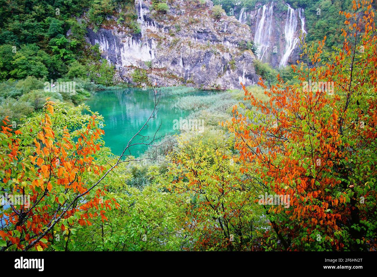 Plitvice lakes - faszinating waterfalls in world cultural heritage in Croatia Stock Photo