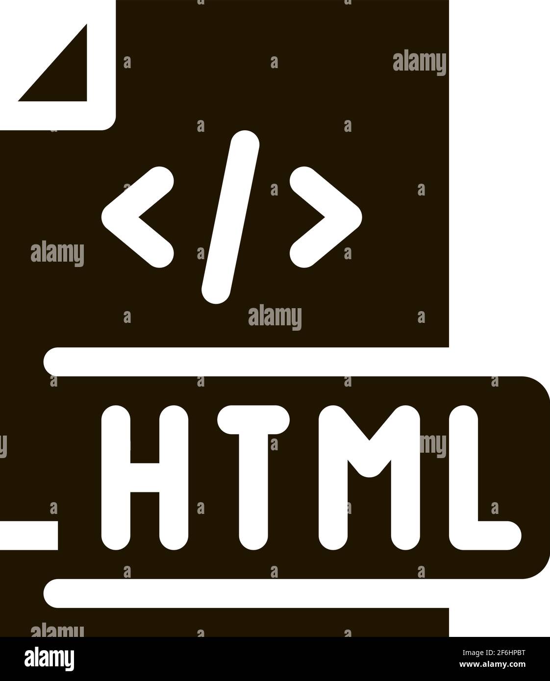 front end html code icon Vector Glyph Illustration Stock Vector Image ...