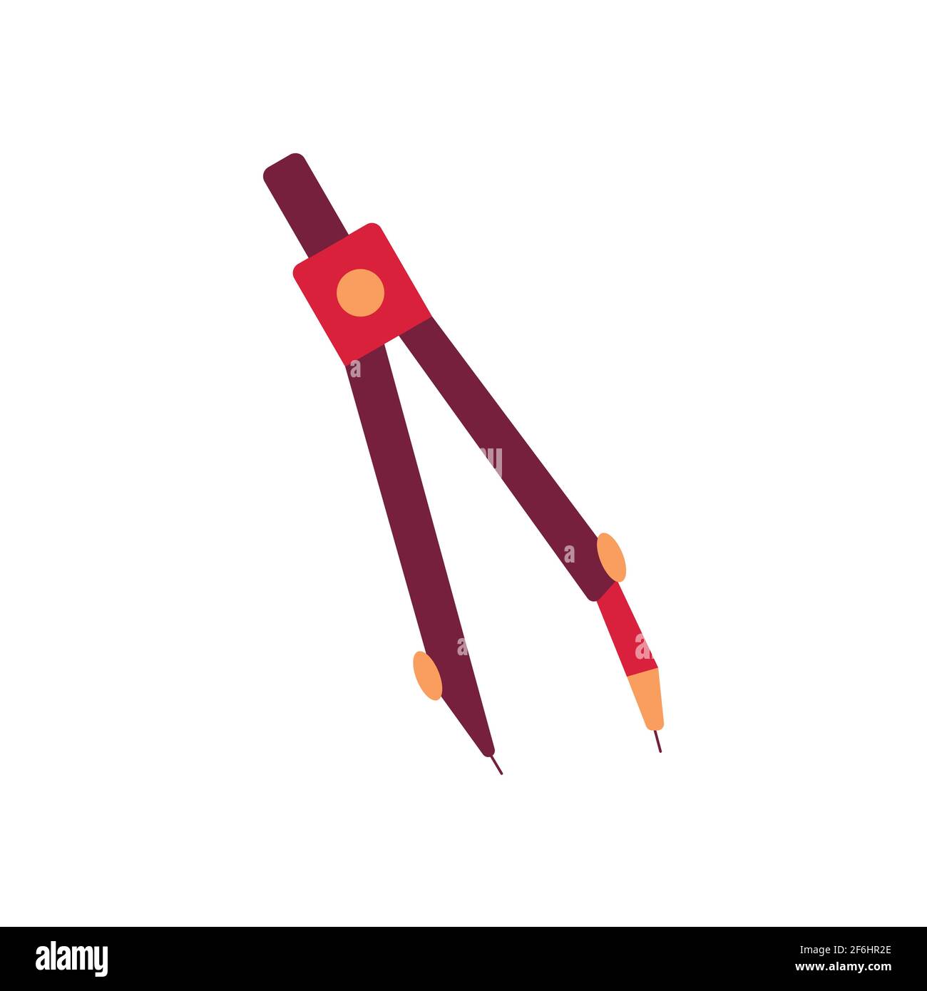 Callipers. Drawing compass. Office supply, school element. Education tool. Vector isolated illustration icon Stock Vector