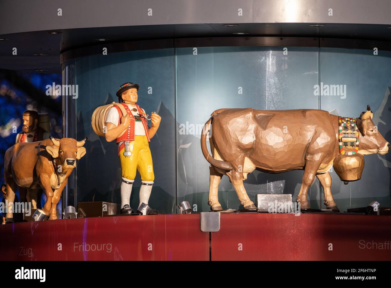 Swiss glockenspiel clock in London's Leicester Square, London, England