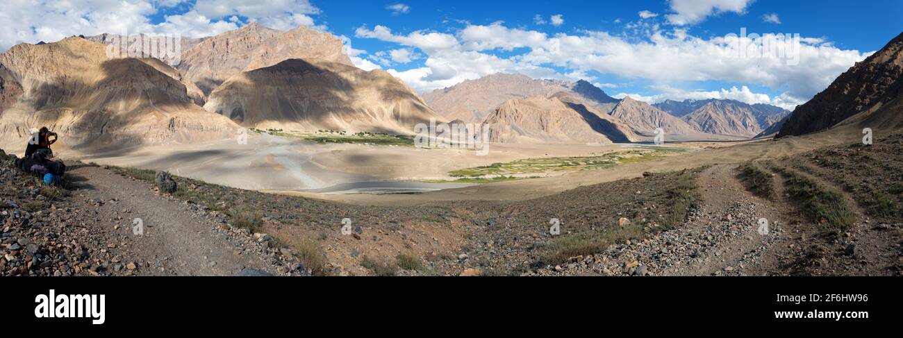 View from Zanskar valley - Zangla village - Ladakh - Jammu and Kashmir - India Stock Photo