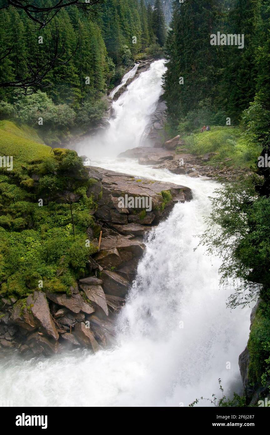 Krimml Falls In High Tauern National Park in Salzburg Austria Stock Photo
