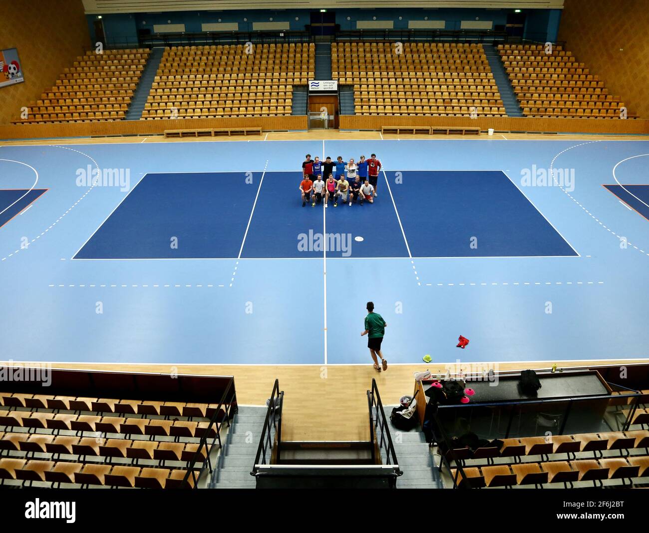 KFUM Linköping Ulimate Freesbee training in an empty sports hall on a  weekday evening in March Stock Photo - Alamy