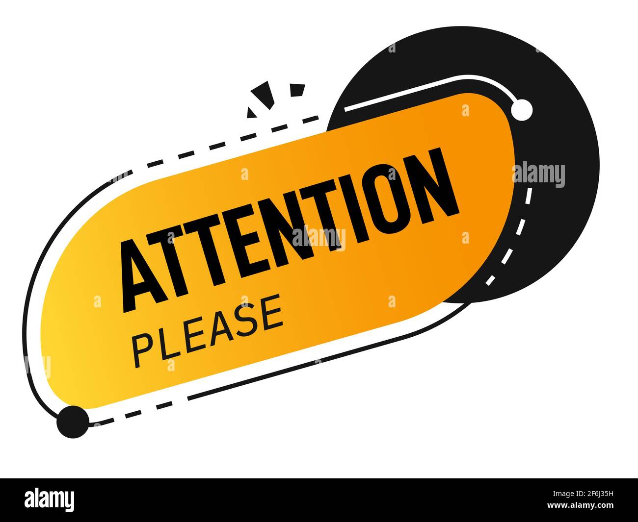 Attention please banner announcement or caution Stock Vector