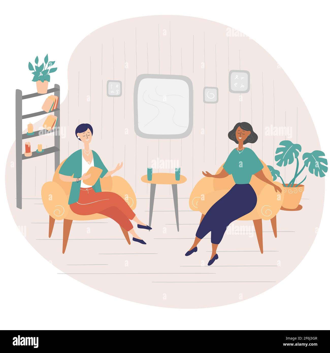 Interview show. Interviewer asks young woman questions. Two women sit on chairs and talk. TV show. Hand drawn vector illustration in cartoon style Stock Vector Image & Art - Alamy Interview show. Interviewer asks young woman questions. Two women sit on chairs and talk. TV show. Hand drawn vector illustration in cartoon style Stock Vector Image & Art - Alamy