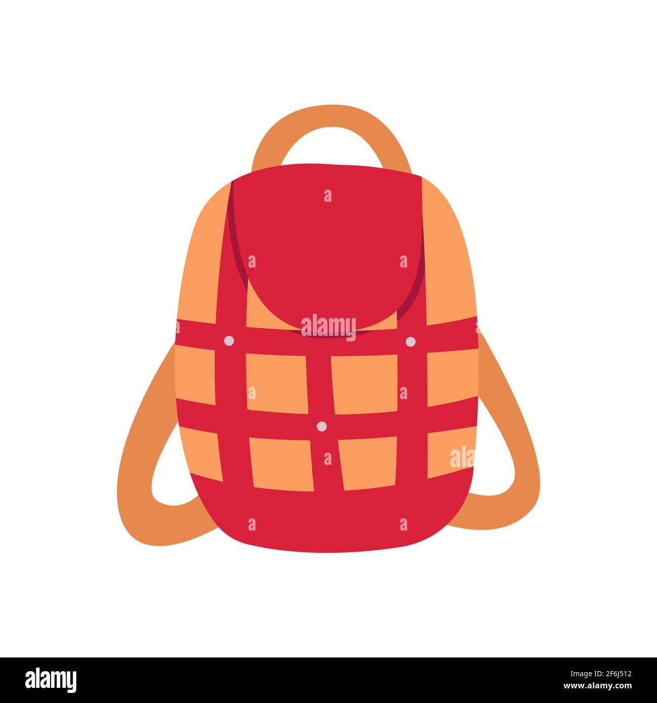 School bag. Backpack pixel art icon. Isolated on white background vector  illustration. Design for stickers, app and logo. Stock Vector