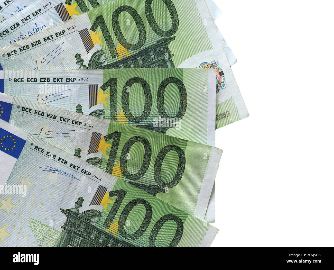 Euro banknotes money (EUR), currency of European Union isolated over ...