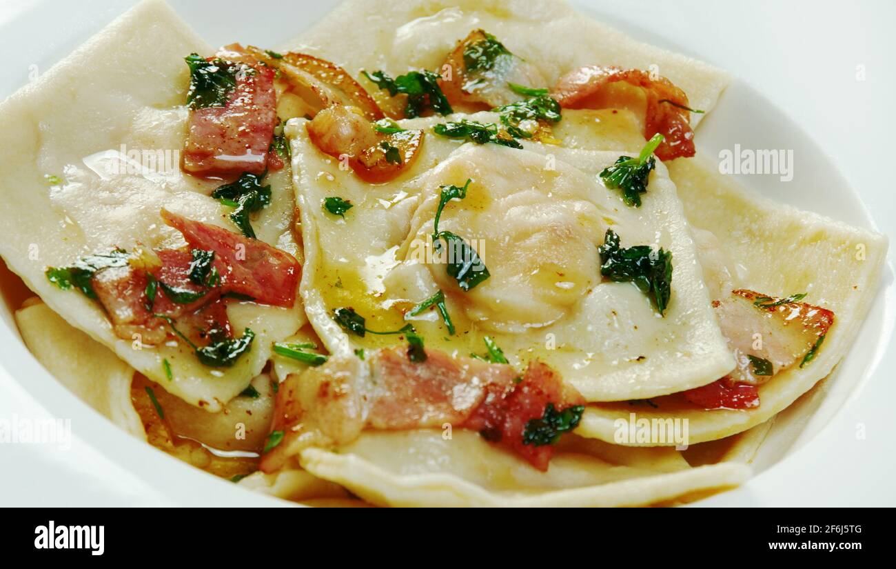 Ravioli di aragosta - Italian ligure sea bass Ravioli Stock Photo - Alamy