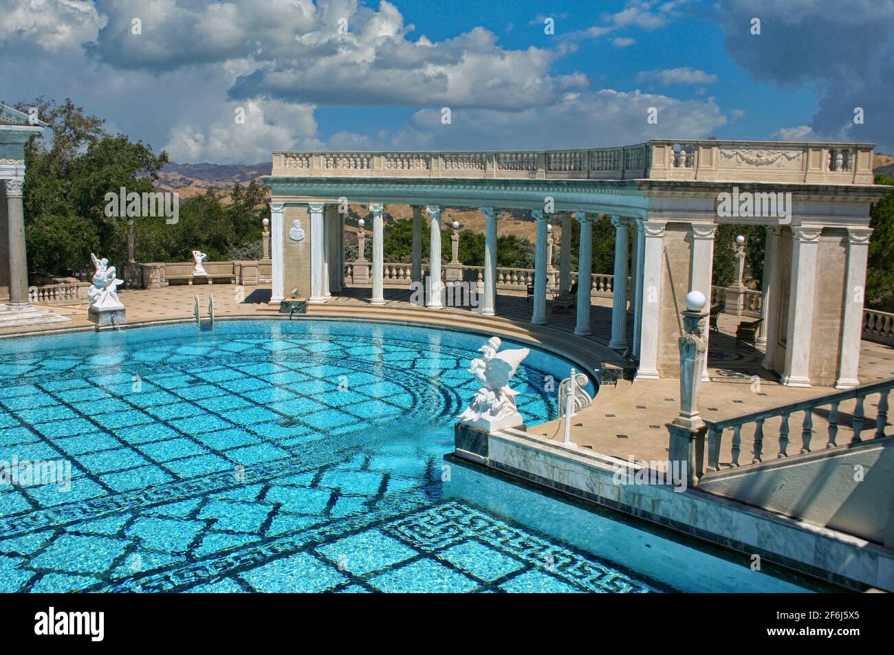 Classical architecture and swimming pool, Hearst Castle, San Simeon, California, USA, North America Stock Photo