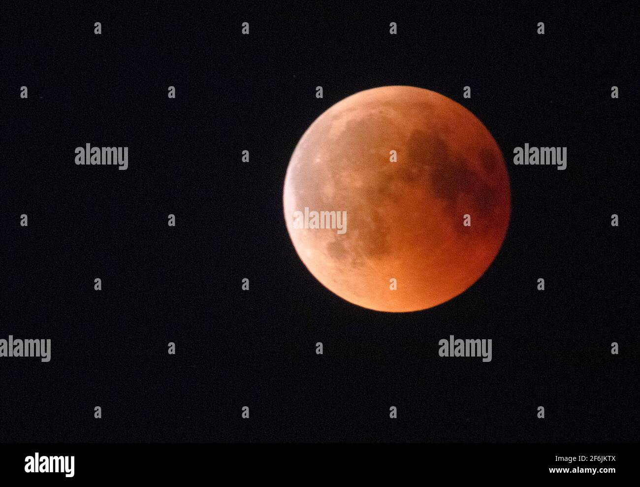Lunar Eclipse - Moon in Red Colour Stock Photo - Alamy