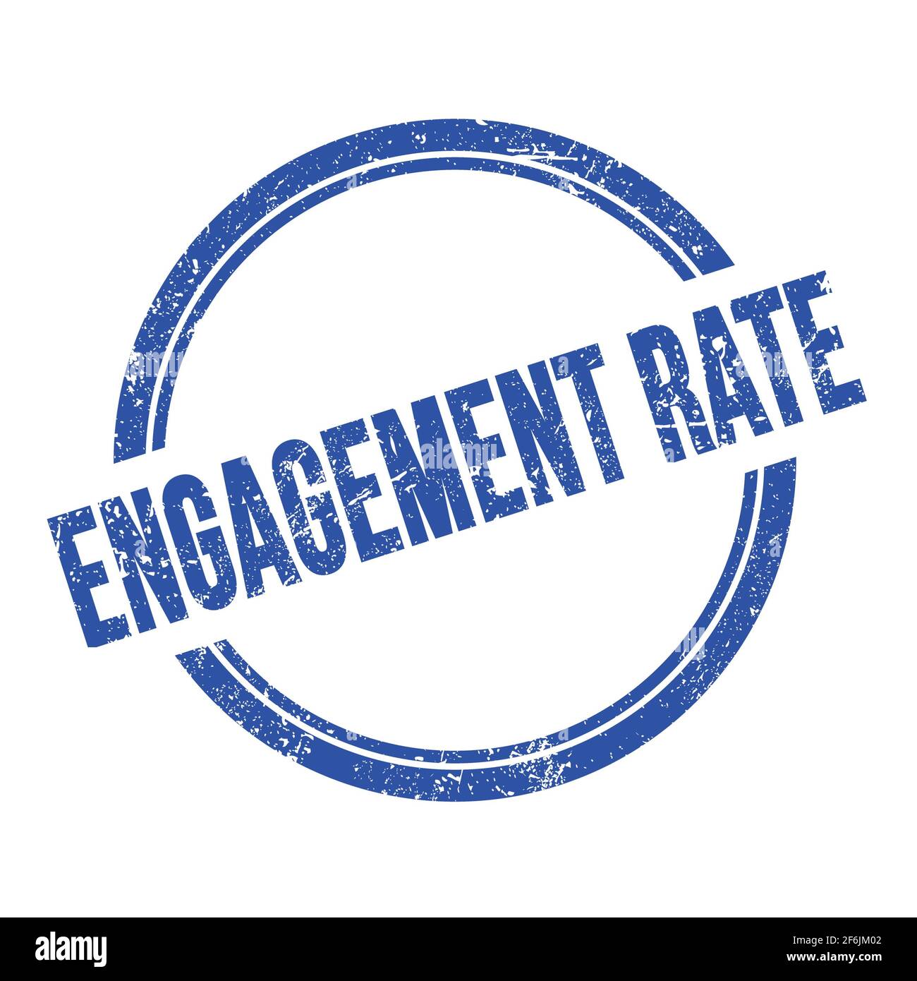 ENGAGEMENT RATE text written on blue grungy vintage round stamp Stock ...