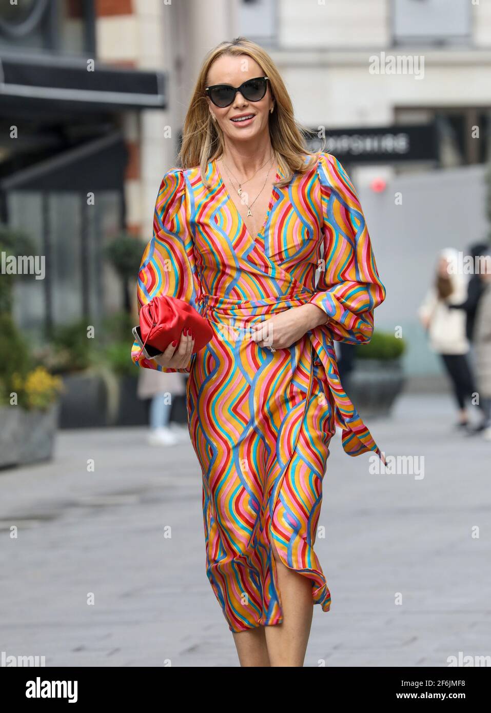 Amanda Holden seen departing from her Heart FM show at the Global Radio