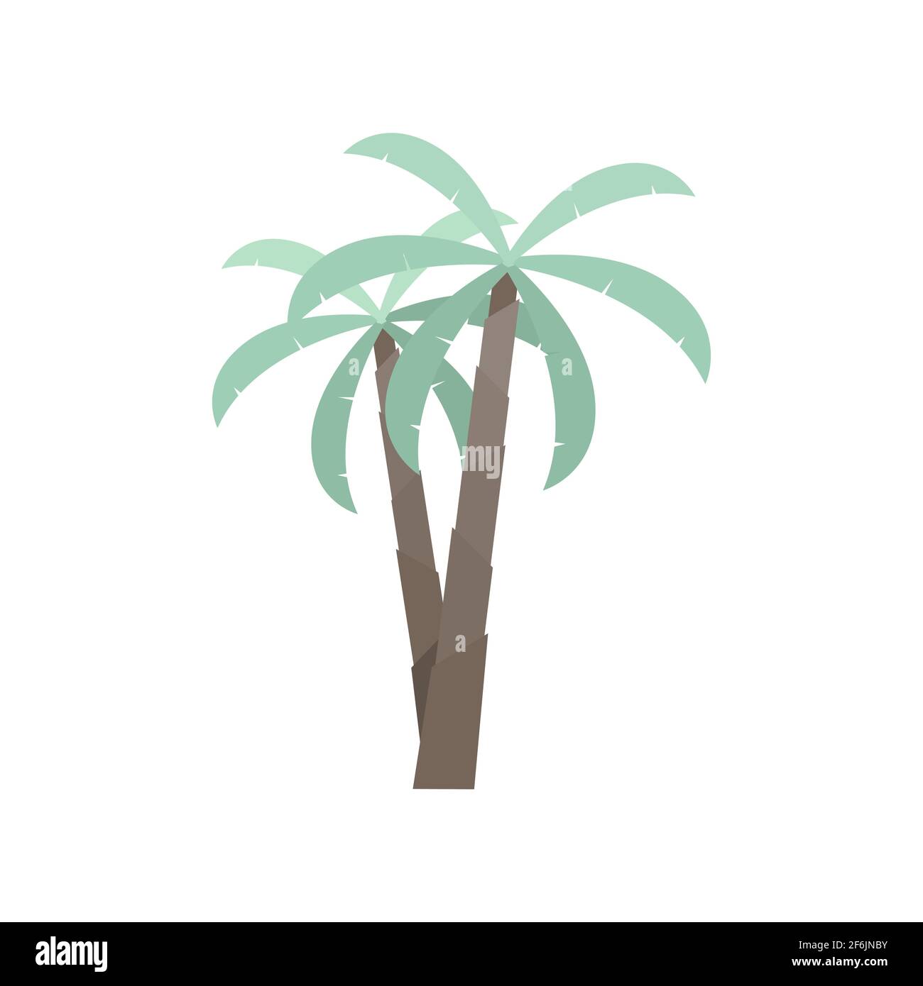 Palm tree icon isolated on white background. Cartoon style. Stock Vector