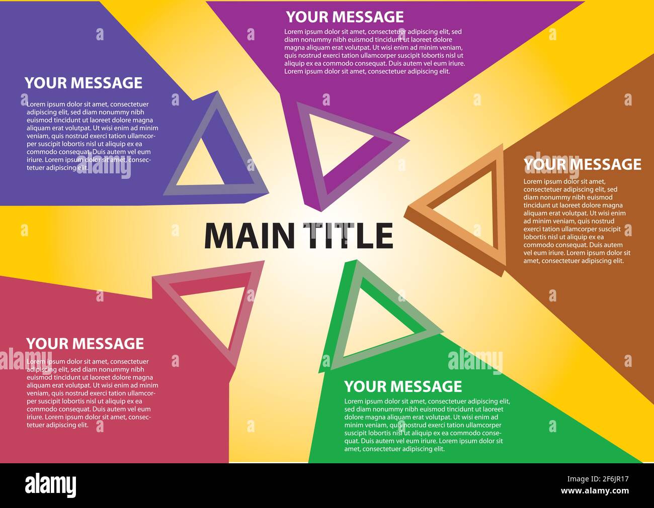 Layout design of Triangle Blocks with colors and area for text. Vector ...