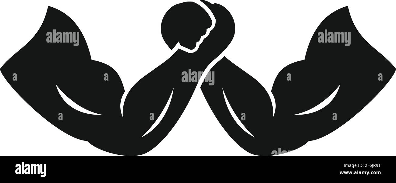 Arm wrestling icon, simple style Stock Vector