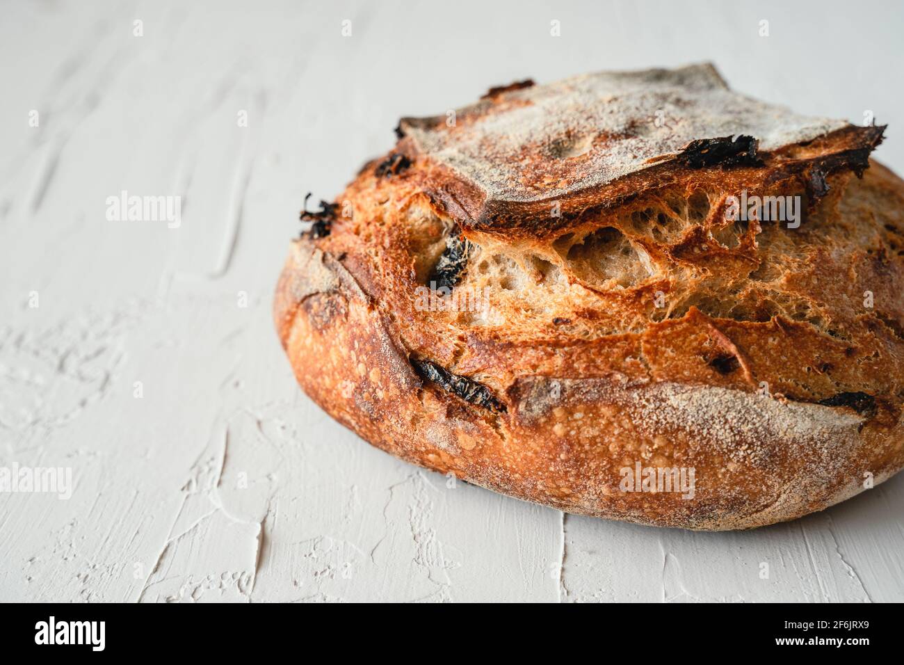 Sourdough artisan bread loaf of traditional Homemade rye starter Stock ...
