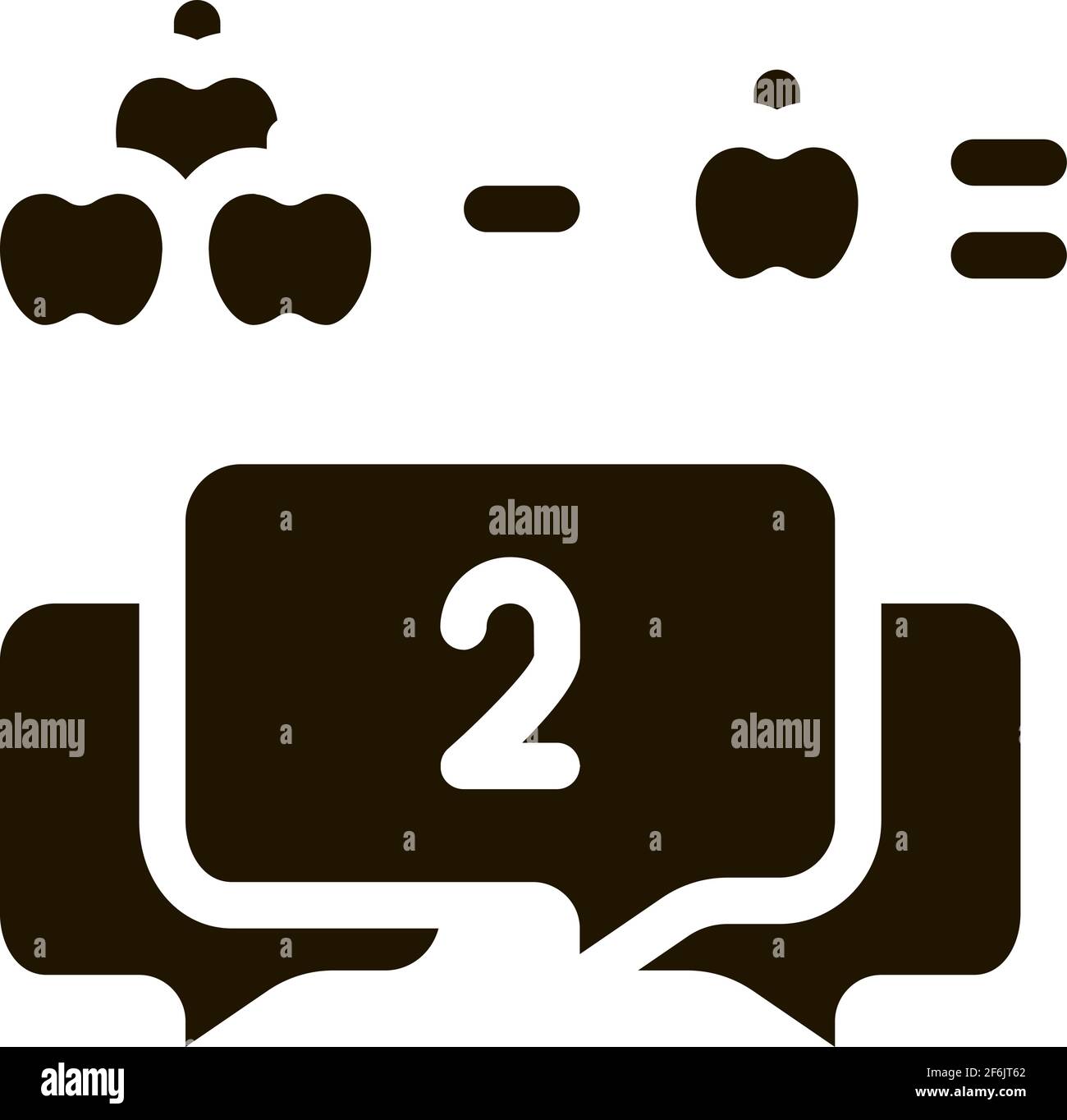 preschool education mathematics icon Vector Glyph Illustration Stock ...