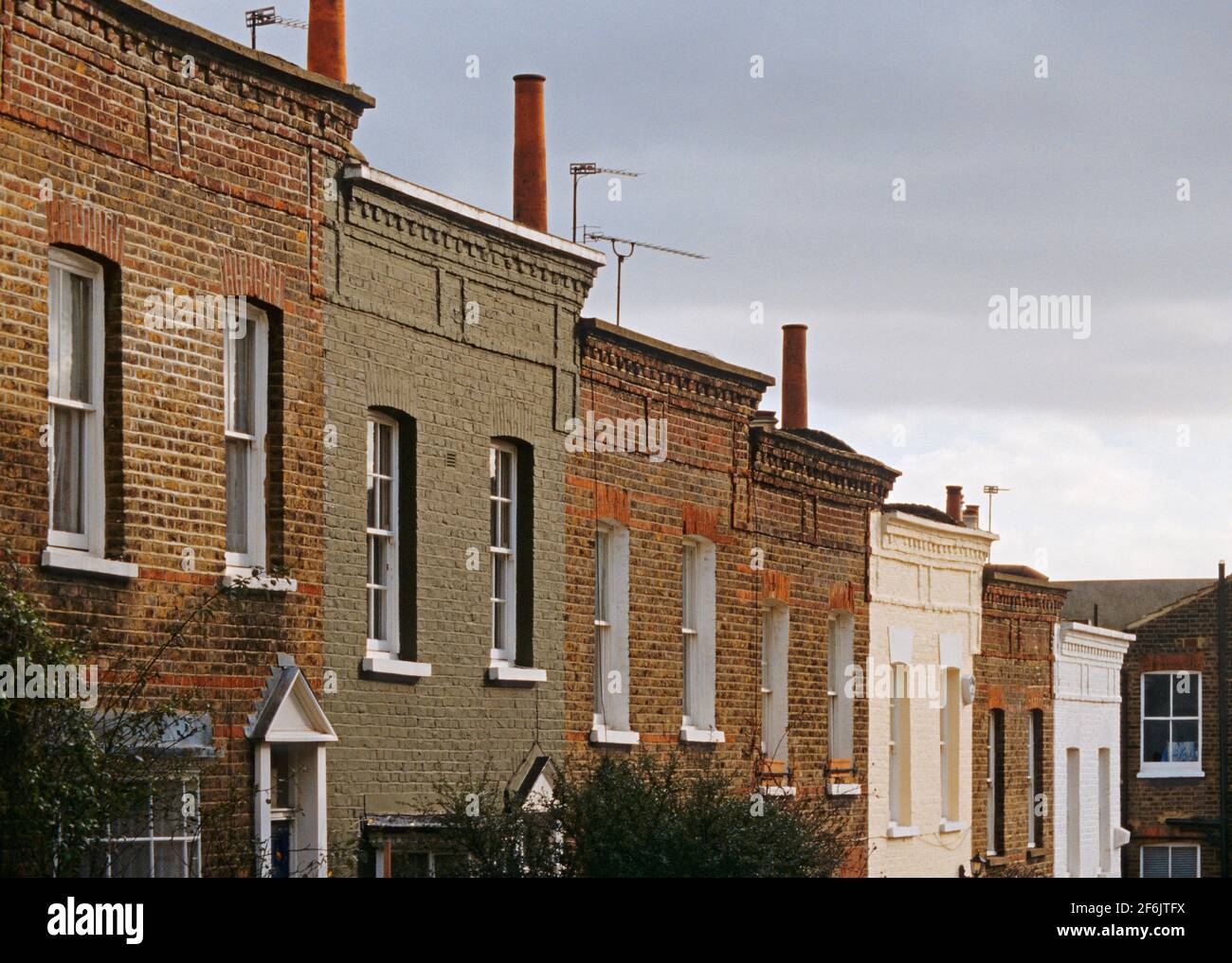 row of terraced houses in Hampstead, London, United Kingdom Stock Photo