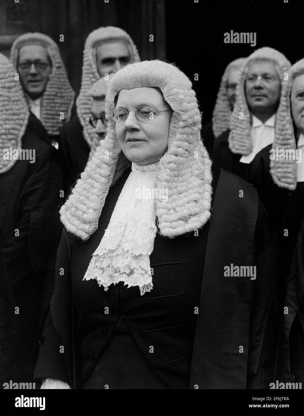 Helena Normanton the first woman to be appointed a Kings Counsel (KC) with Judges and barristers in London, April 26, 1949 Stock Photo