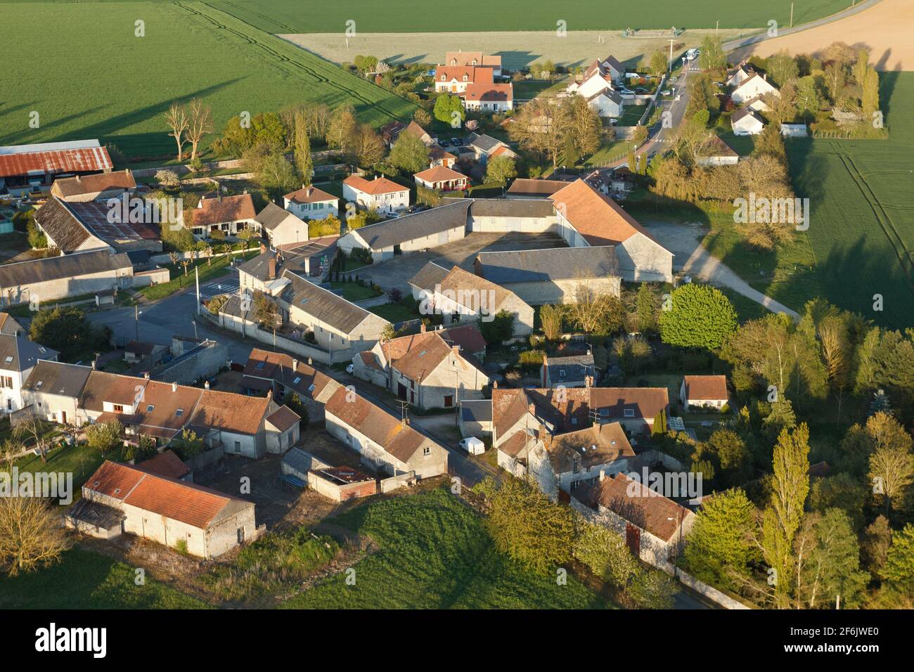 Brétonville, Boinville-le-Gaillard seen from the sky in Yvelines department, Île-de-France region, France. Municipality of the natural Beauce borderin - Stock Image