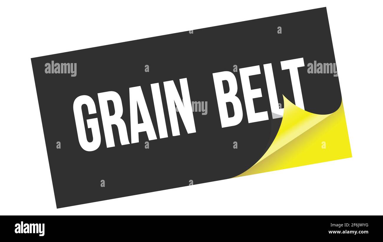 GRAIN BELT text written on black yellow sticker stamp Stock Photo Alamy