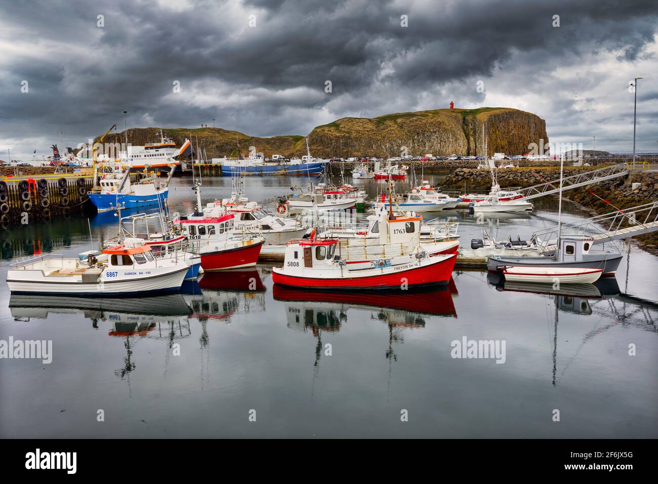 The harbour at Stykkisholmur. Snaefellsnes peninsula. Iceland Stock Photo