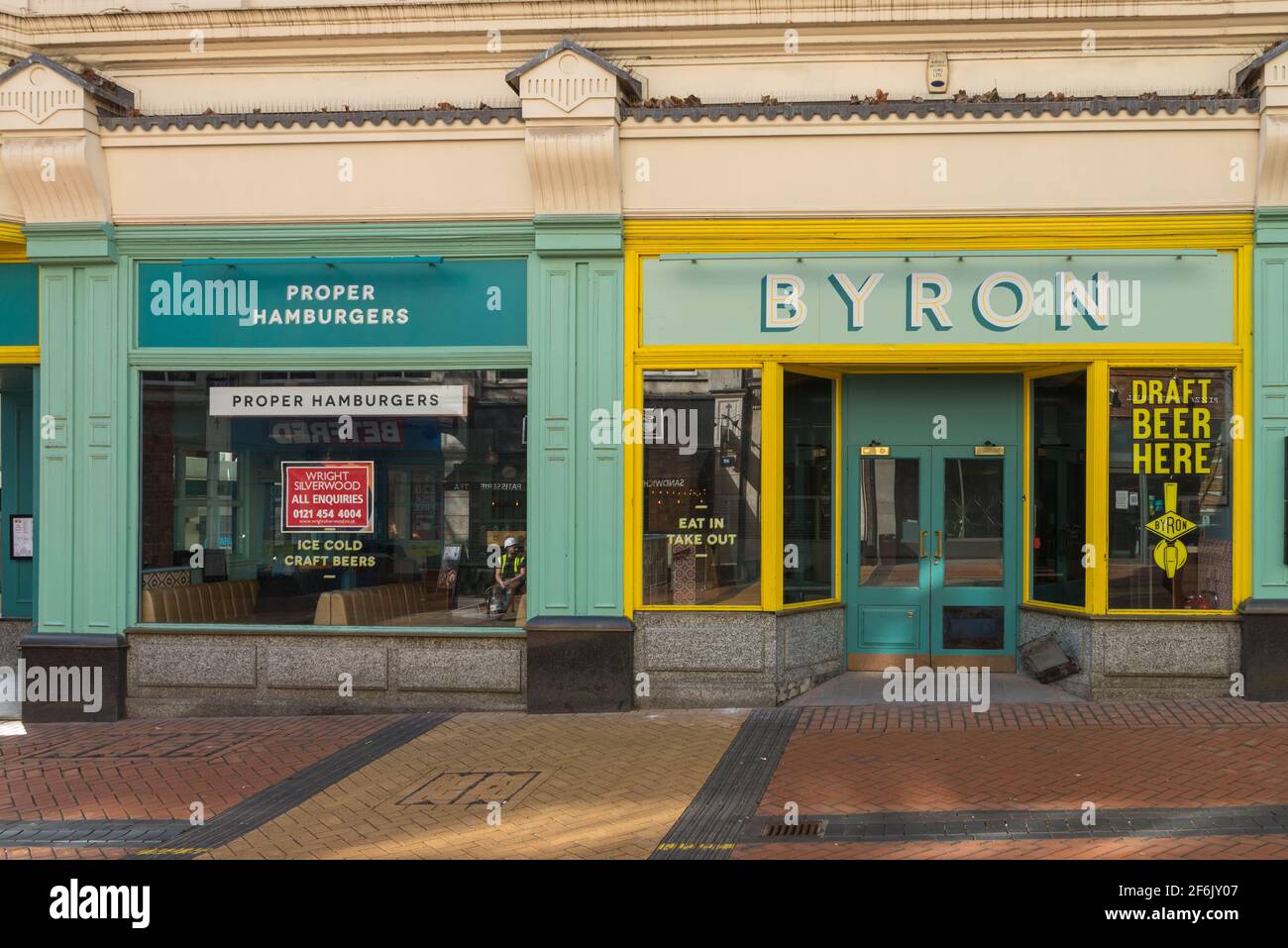 The site of a now closed Byron Hamburger restaurant in New Street, Birmingham City Centre, UK Stock Photo