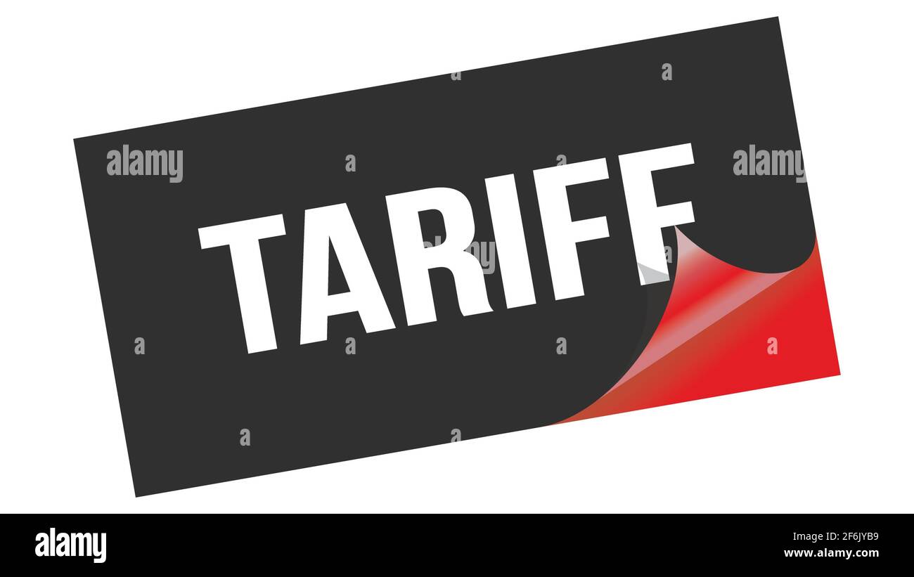 TARIFF text written on black red sticker stamp Stock Photo Alamy