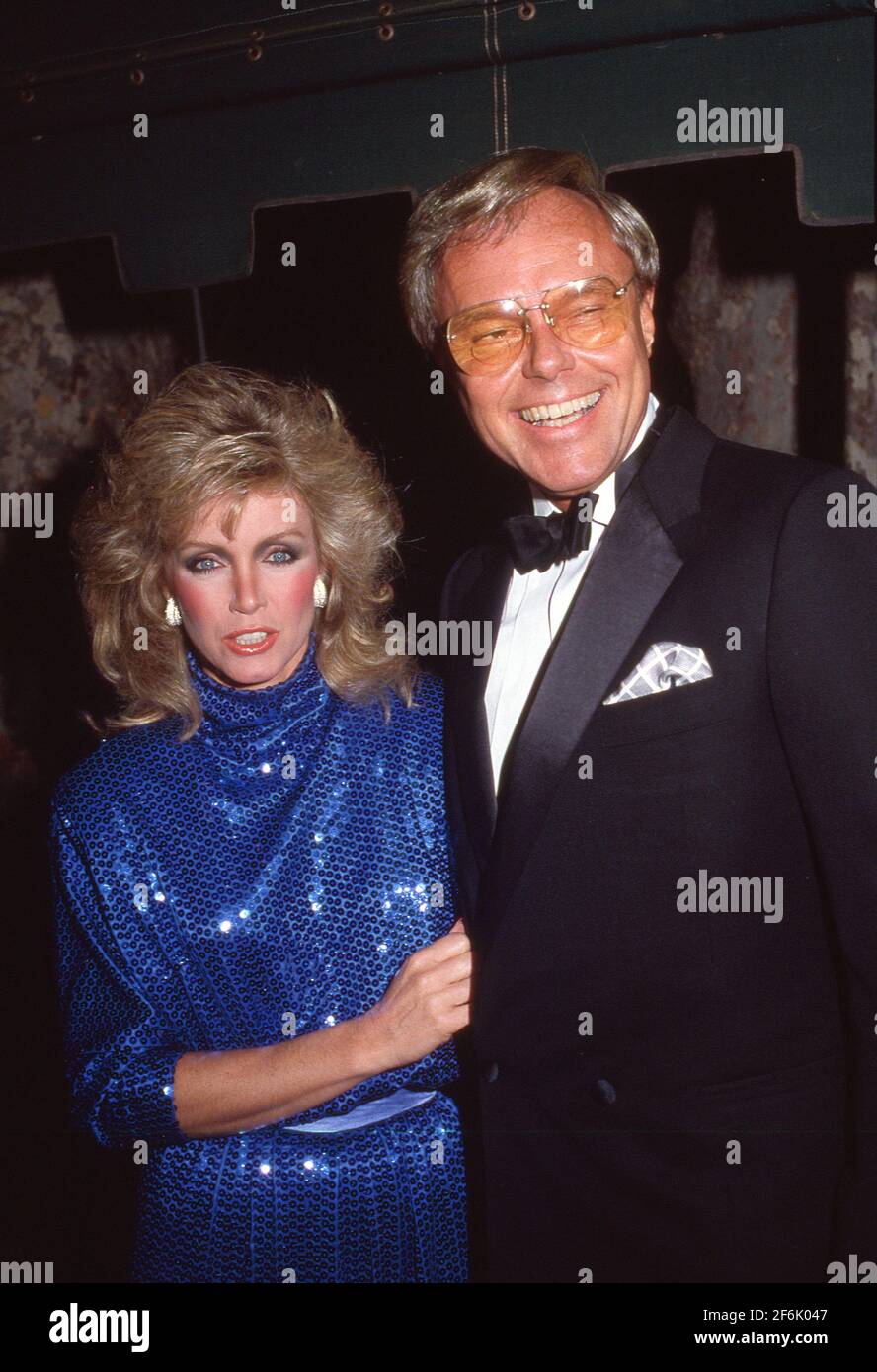 Donna Mills and John Conroy during 1983 Valentine's Day Party at Chase...